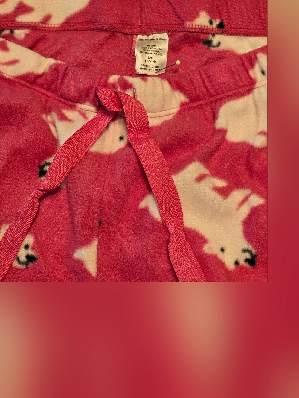 Cozy Pink Polar Bear Fleece Lounge Pants - Picture 4 of 4